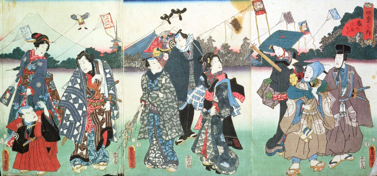 Novoroční festival, od Utagawa Kunisada