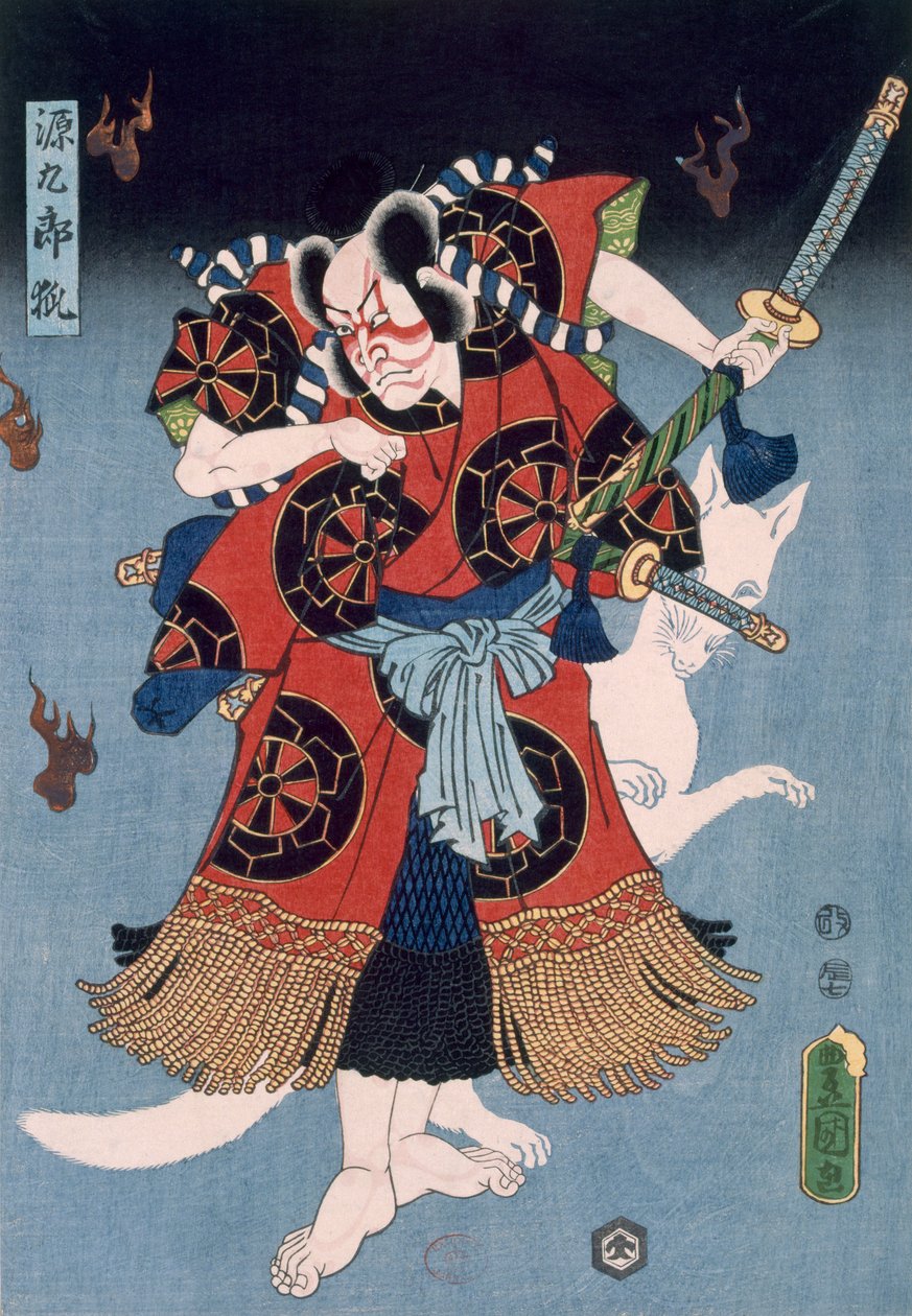 The Warrior (barevný dřevotisk) od Utagawa Kunisada