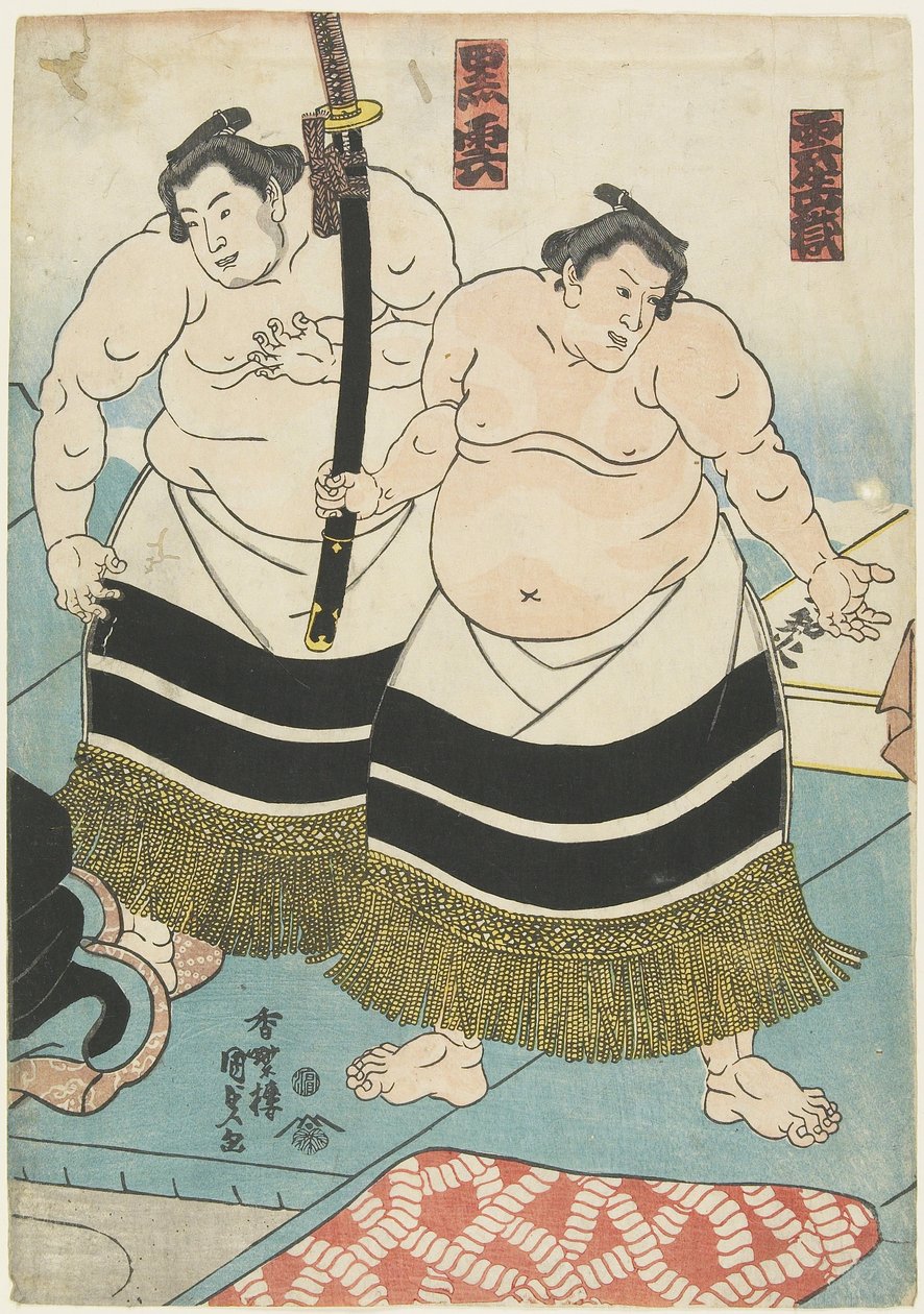 Te Wre sters Unjo_only And Kurokumo, 1843-1847 od Utagawa Kunisada