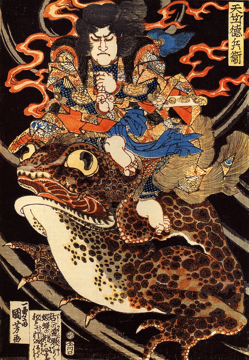 Tenjiku Tokubei Rijin g Bill t ropucha od Utagawa Kuniyoshi