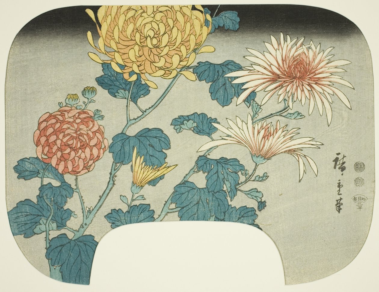 Chryzantémy od Utagawa Hiroshige