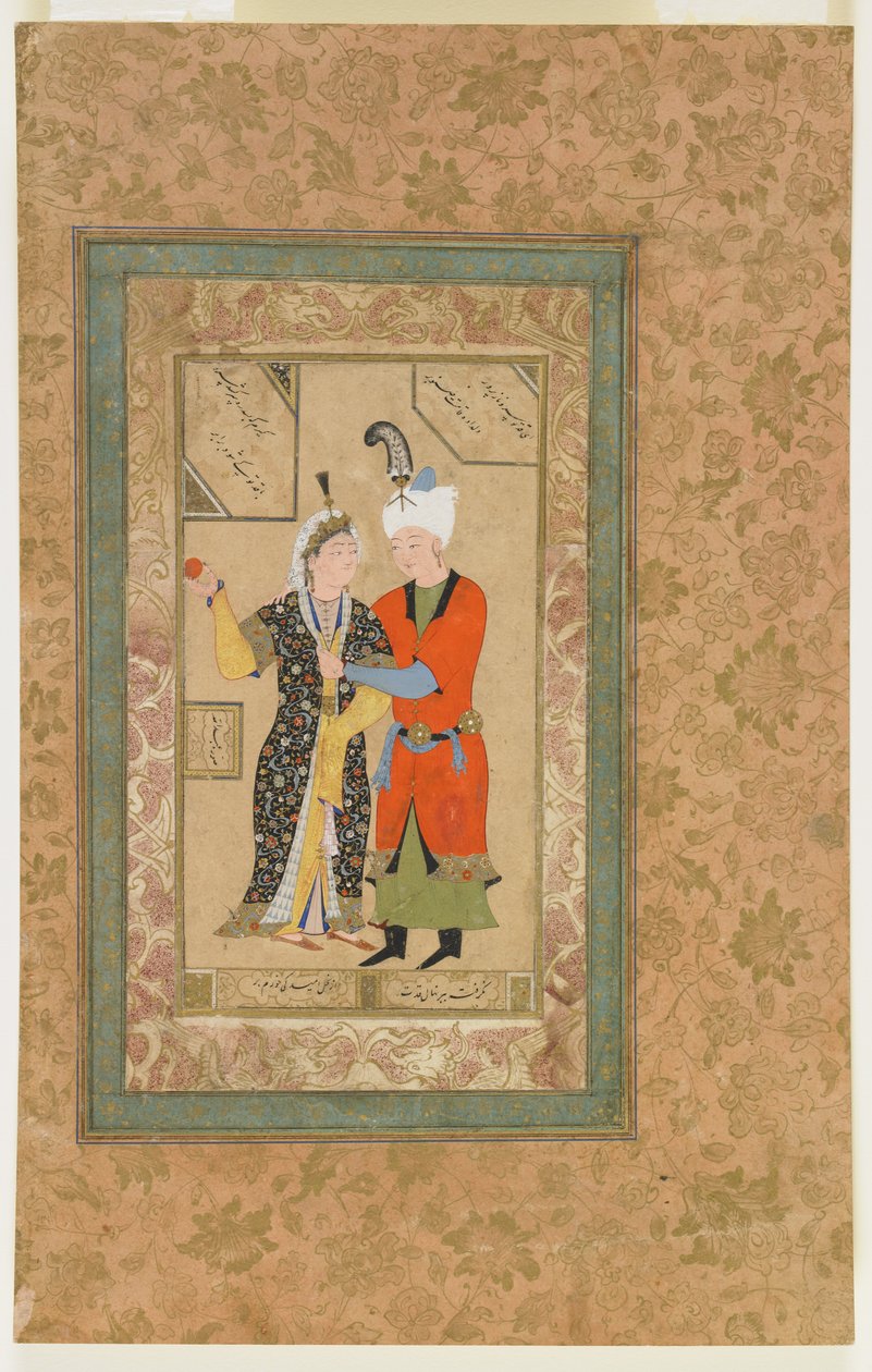Objetí prince a princezny, kolem roku 1550 od Uzbek School
