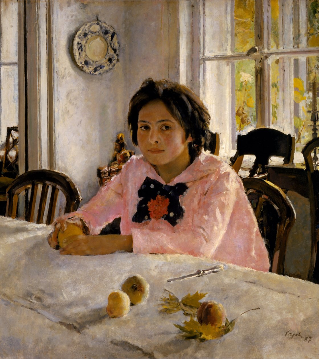 Dívka s broskvemi od Valentin Aleksandrovich Serov