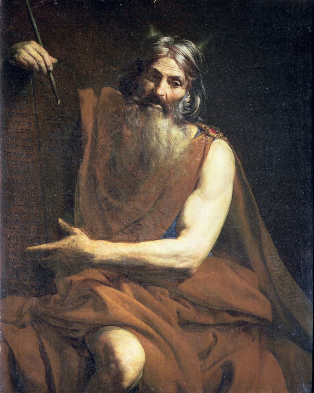 Mojžíš s deskami zákona, c.1627-32 od Valentin de Boulogne