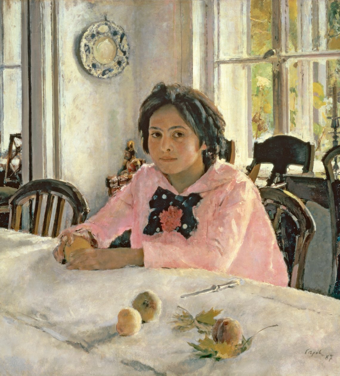 Dívka s broskvemi od Valentin Aleksandrovich Serov