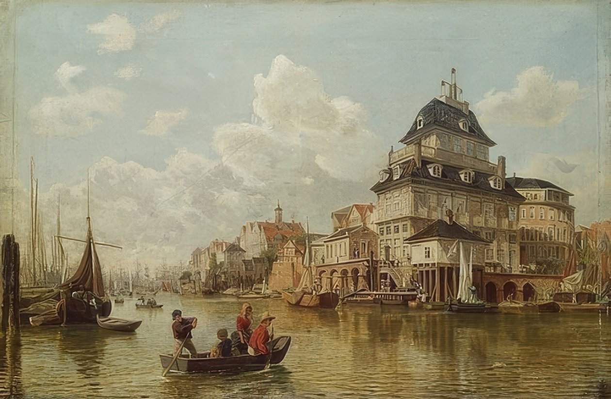 Dům na stromě v přístavu Hamburk. 1850 od Valentin Ruths