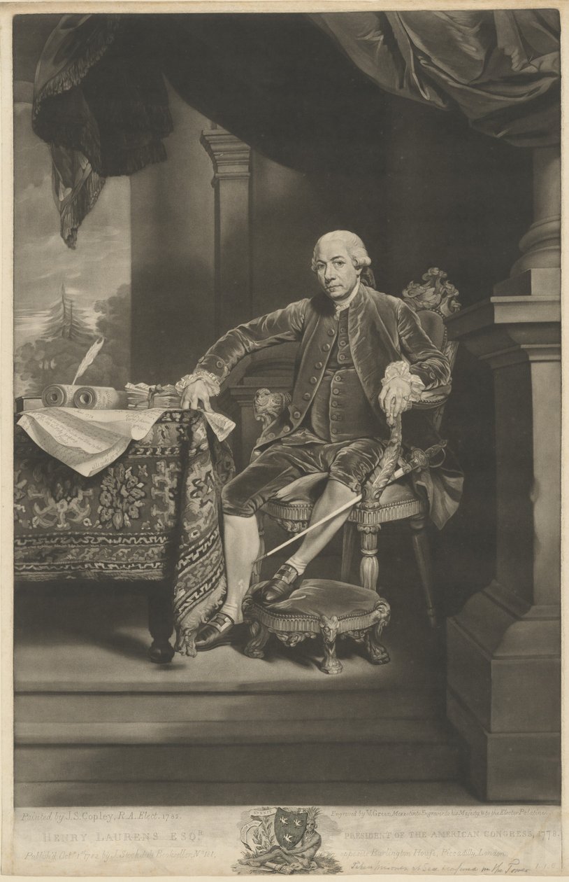 Henry Laurens od Valentine Green after John Singleton Copley