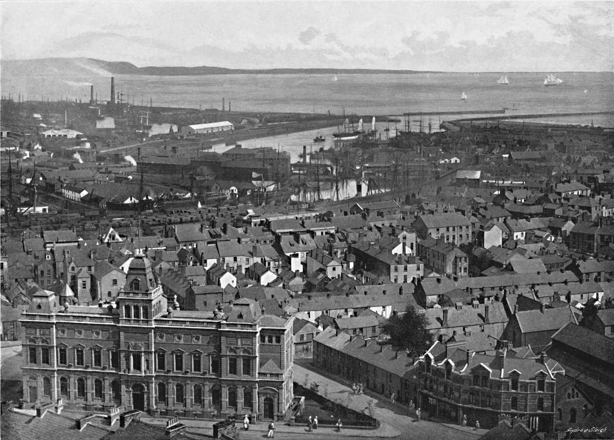 Swansea, c1896 od Valentine and Sons Ltd