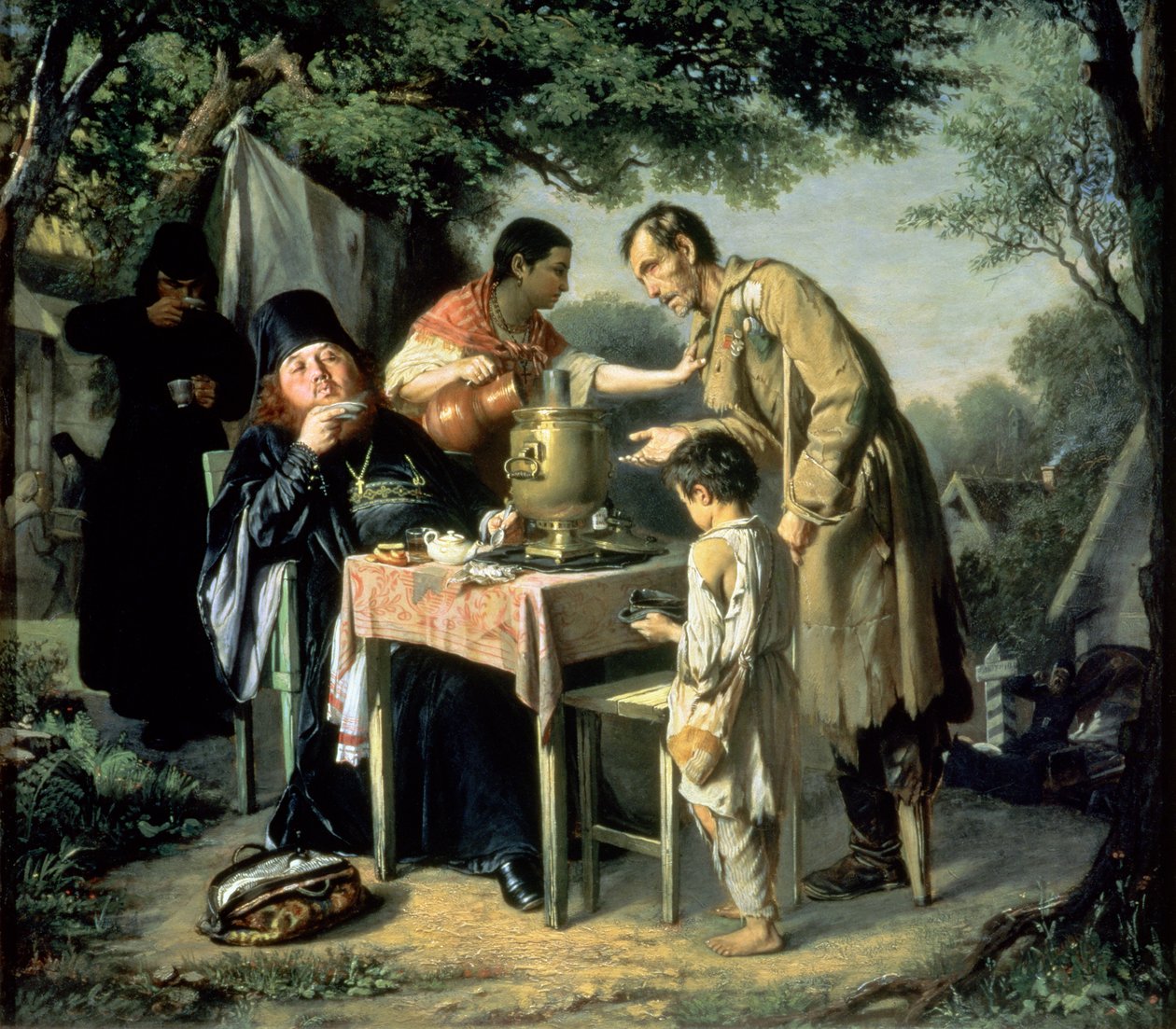 Pití čaje v Mytishchi, poblíž Moskvy, 1862 od Vasili Grigorevich Perov
