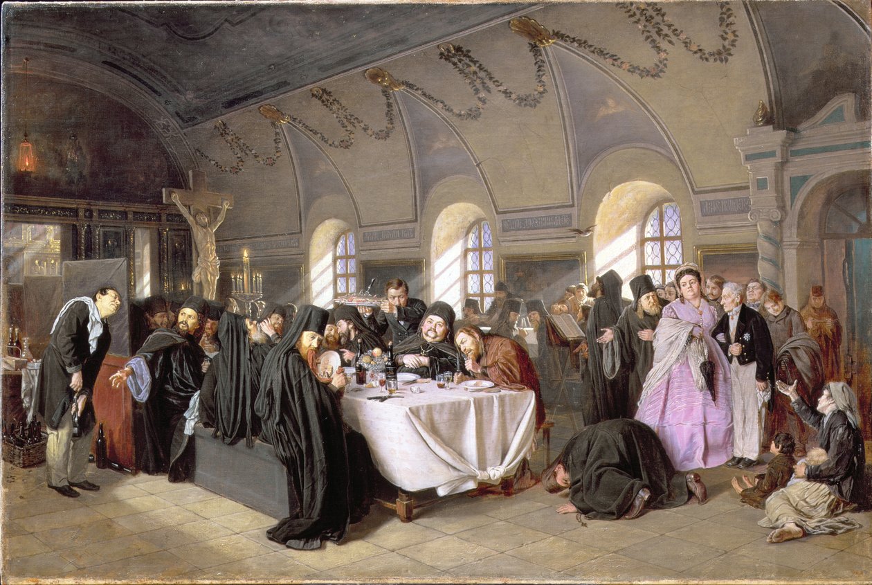 Refektář, 1865-76 od Vasili Grigorevich Perov