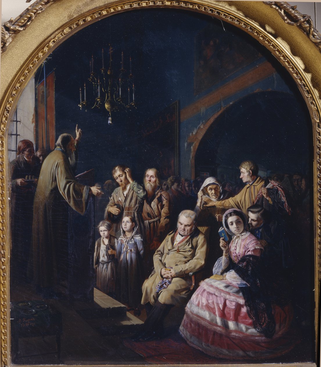 Kázání ve vesnici, 1861 od Vasili Grigorevich Perov