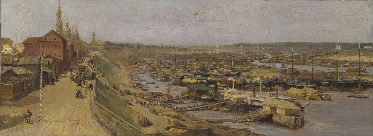 Pohled na Rybinsk, 1886. od Vasili Maximovich Maximov