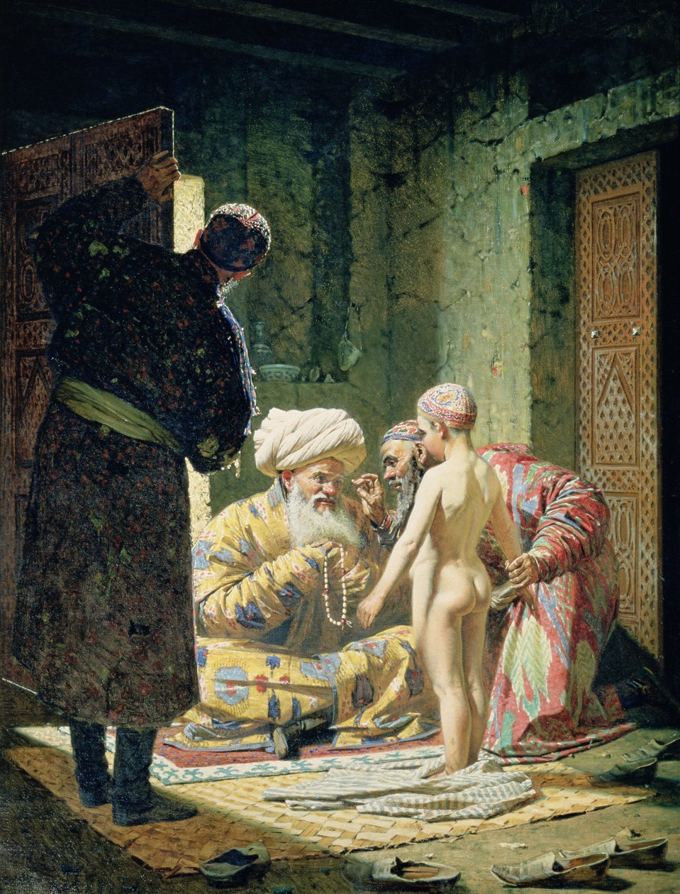 Prodej dětského otroka od Vasili Vasilievich Vereshchagin