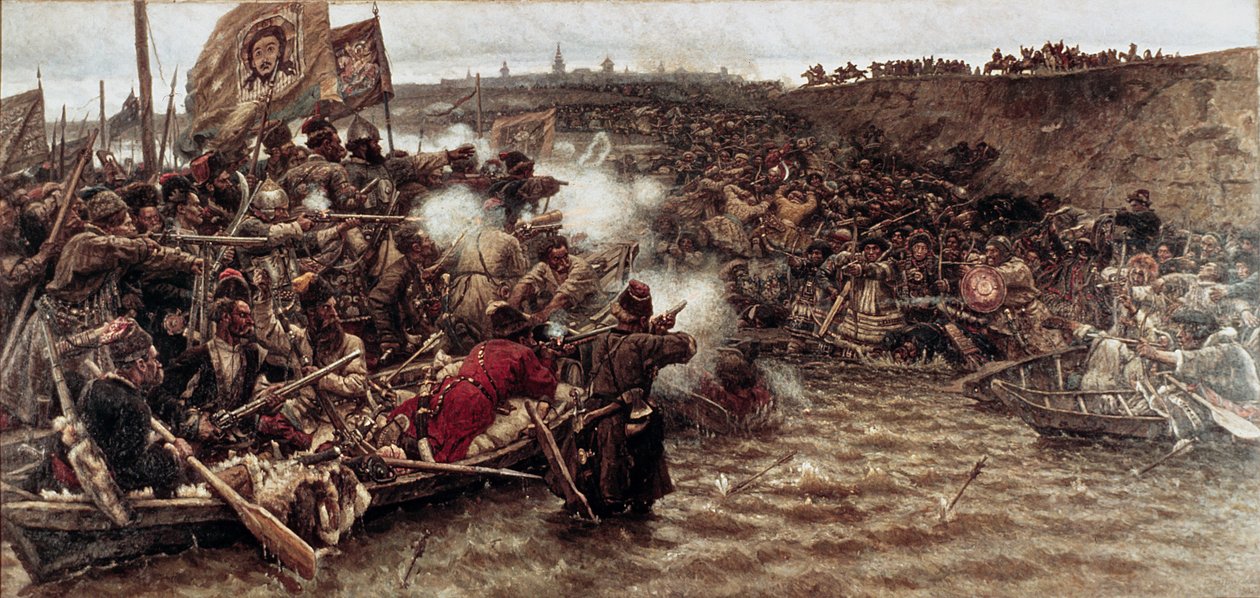 Yermakovo dobytí Sibiře v roce 1582, 1895 od Vasilij Ivanovic Surikov
