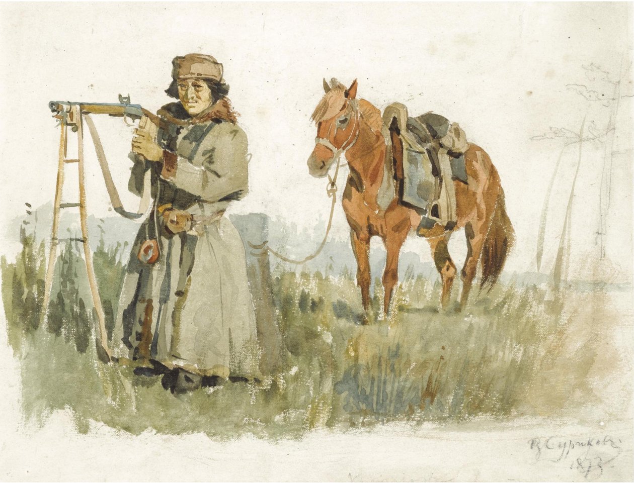 Tatar z Minusinska, 1873 od Vasilij Ivanovic Surikov