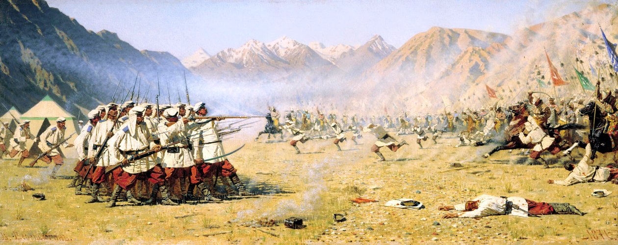 Náhlý útok, 1871 od Vasily Vereshchagin