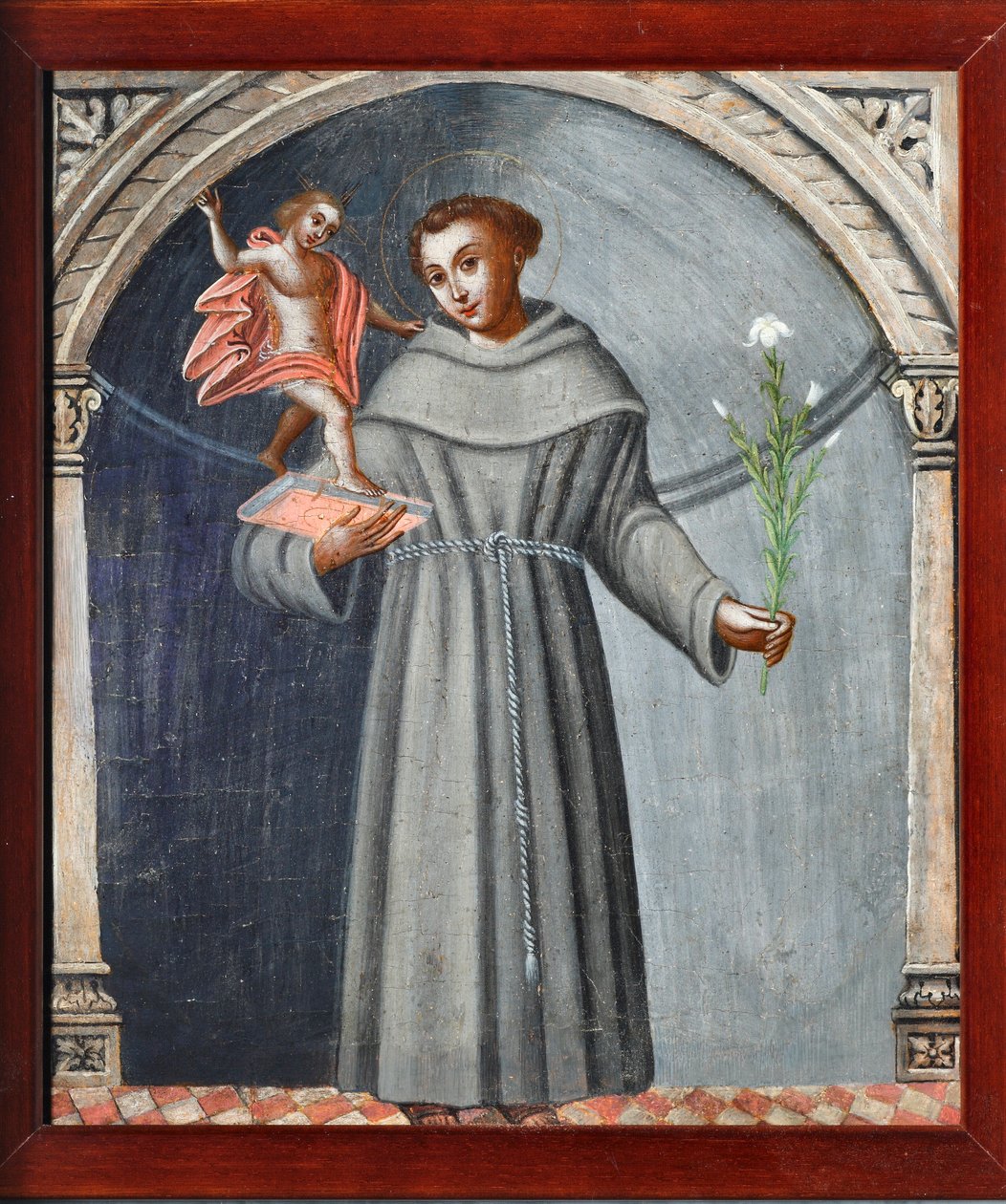 Svatý Antonín Paduánský a Ježíš (malba od Venetian School