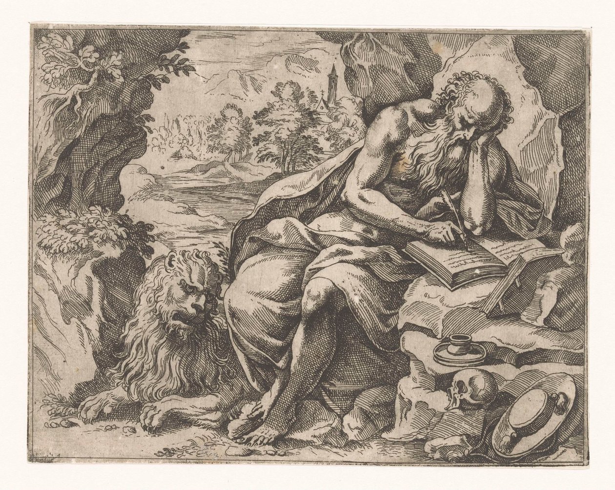 Svatý Jeroným v divočině od Vespasiano Strada (attributed to)