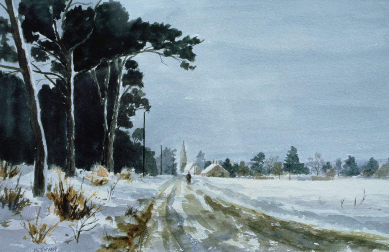 Hermitage Road in the Snow (Village of Higham, poblíž Rochesteru) od Vic Trevett