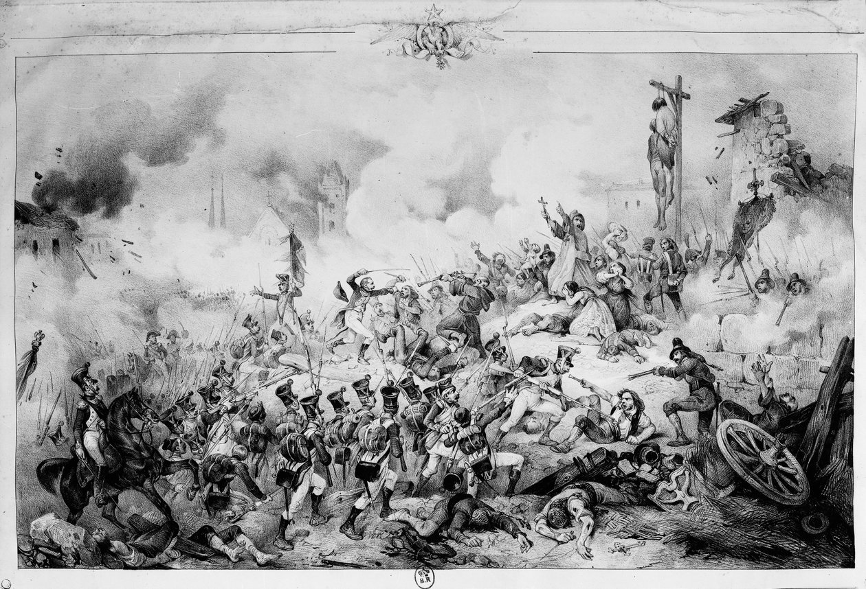 Obléhání a dobytí Zaragozy, 1809 od Victor Adam