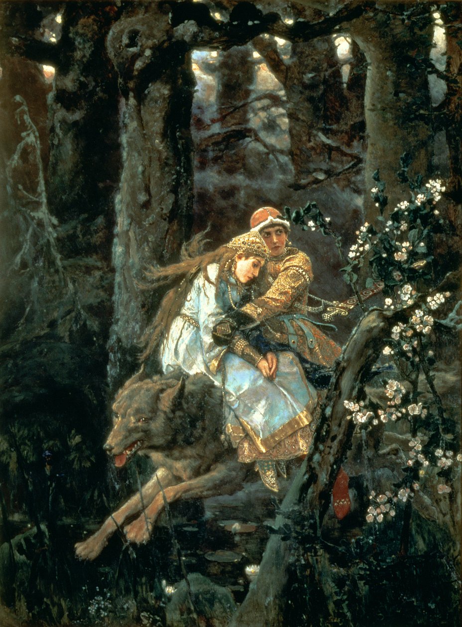 Princ Ivan na šedém vlku, 1889 od Victor Mikhailovich Vasnetsov
