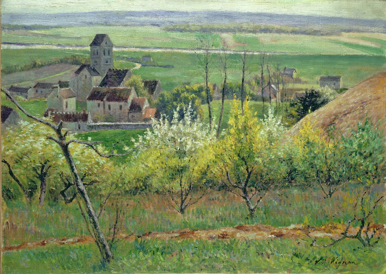 Vesnice poblíž Auvers, c.1885 od Victor Vignon