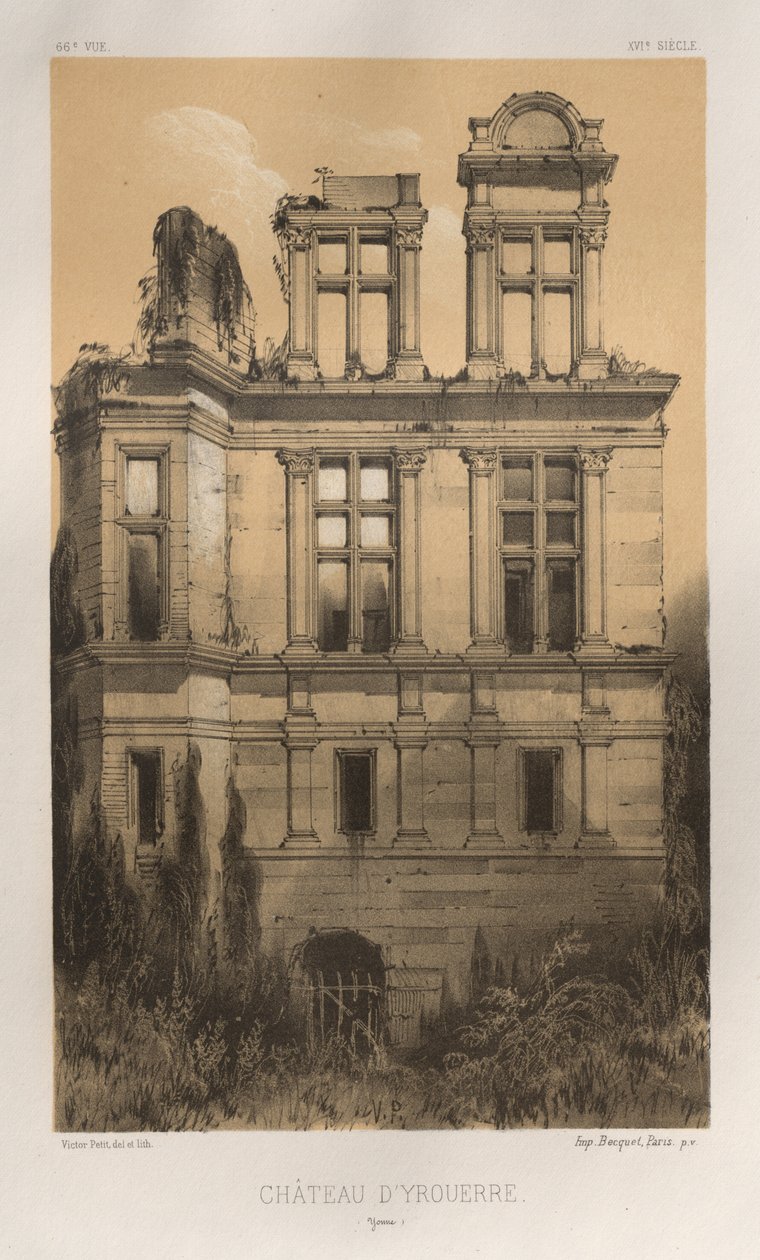 ...pl. 66, Château DYrouerre Yonne, 1860. od Victor Petit