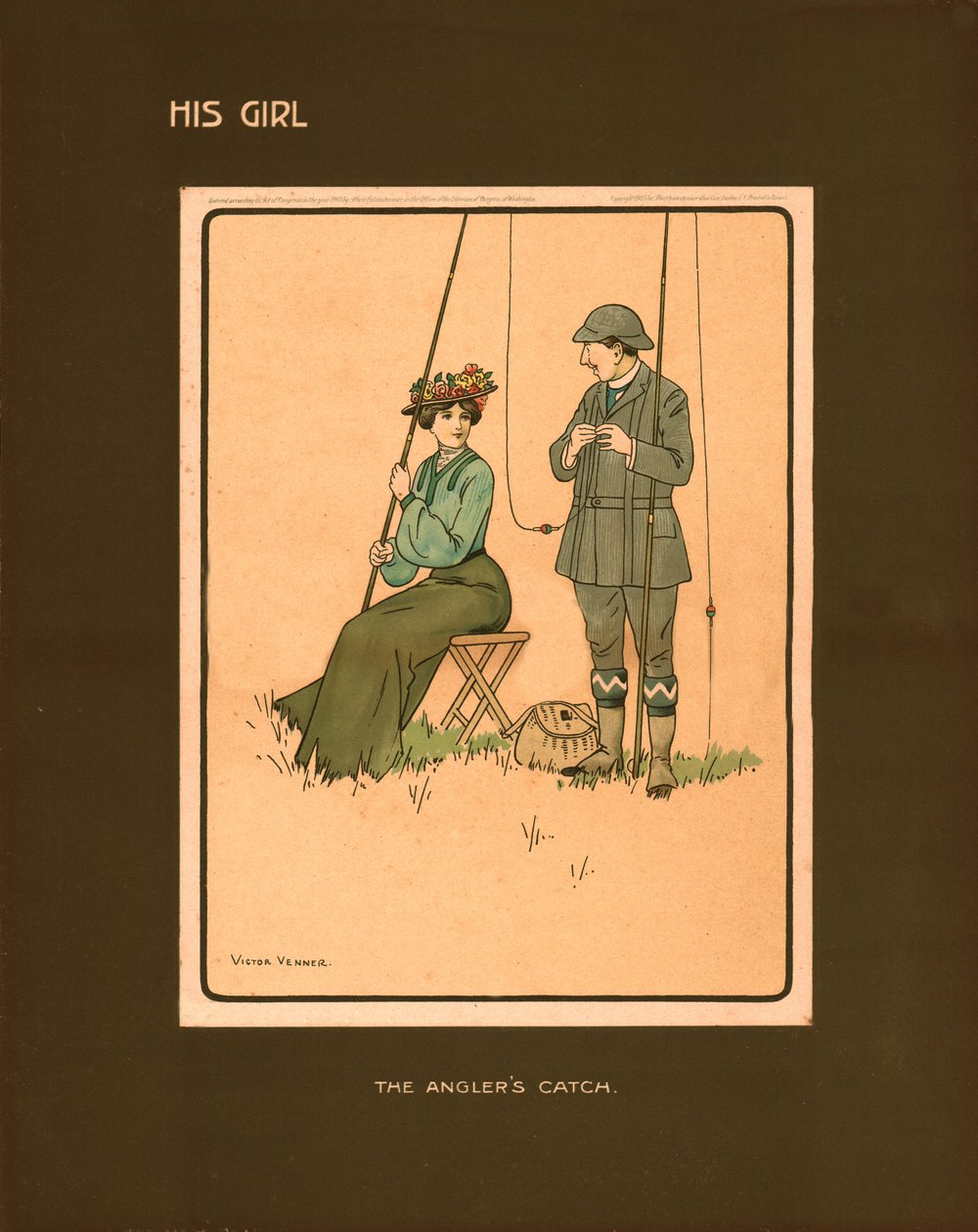 Jeho dívka, The Anglers Catch. od Victor Venner