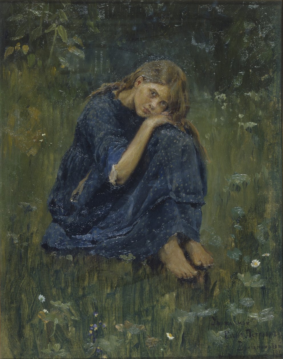 Studie Alyonushka, 1881 od Viktor Mikhaylovich Vasnetsov