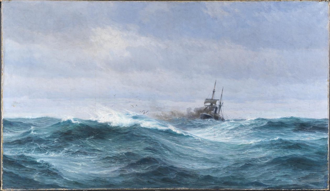 Loď v bouři v Atlantském oceánu od Vilhelm Arnesen