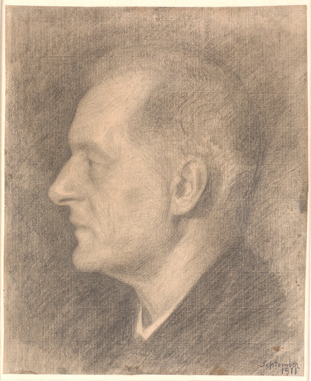 Portrét Alfreda Bramsena, profil atd. od Vilhelm Hammershøi