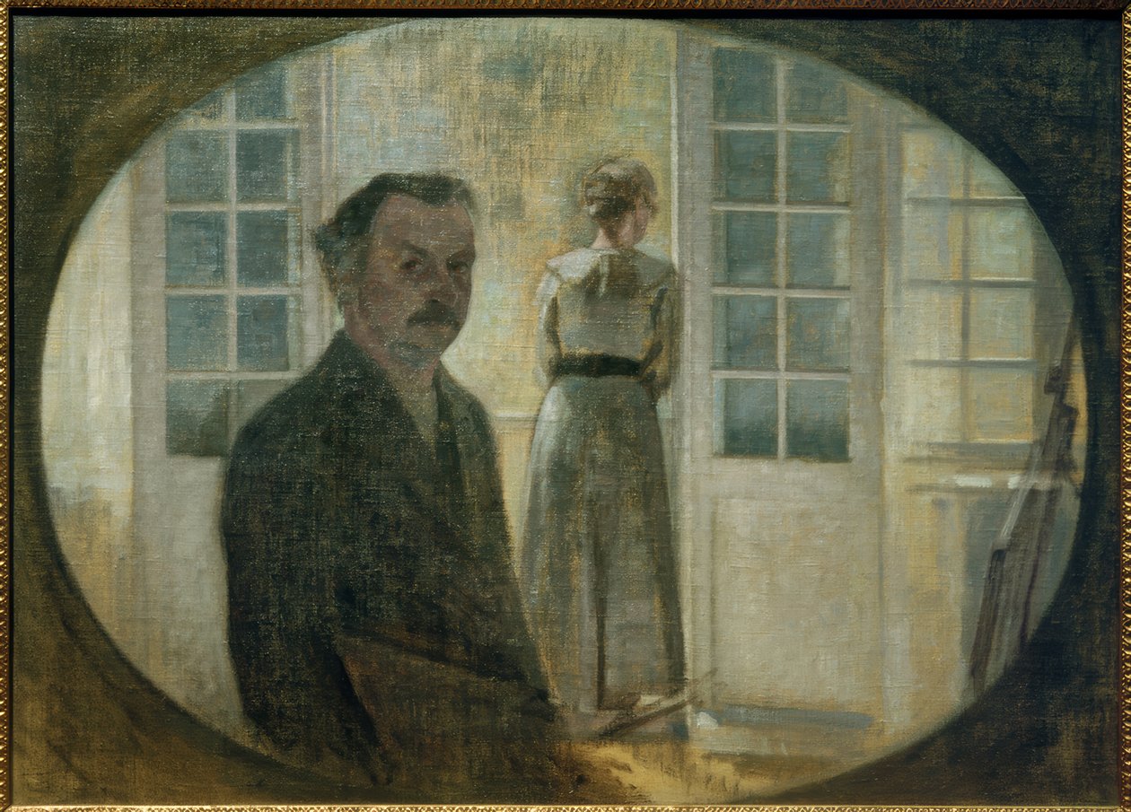 Umělec a jeho žena od Vilhelm Hammershoi