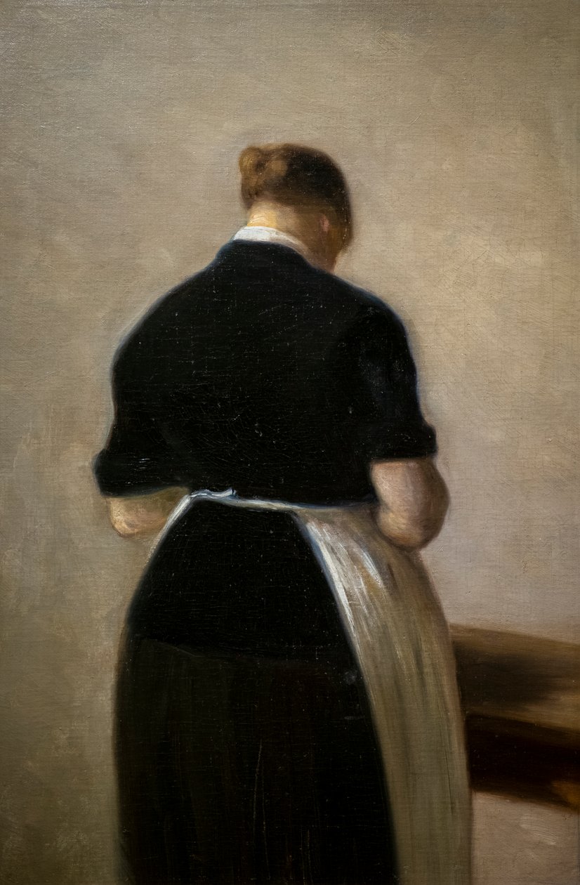 Studie stojící ženy, pohled zezadu od Vilhelm Hammershoi