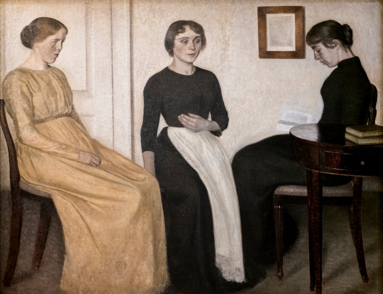 Tři mladé ženy od Vilhelm Hammershoi