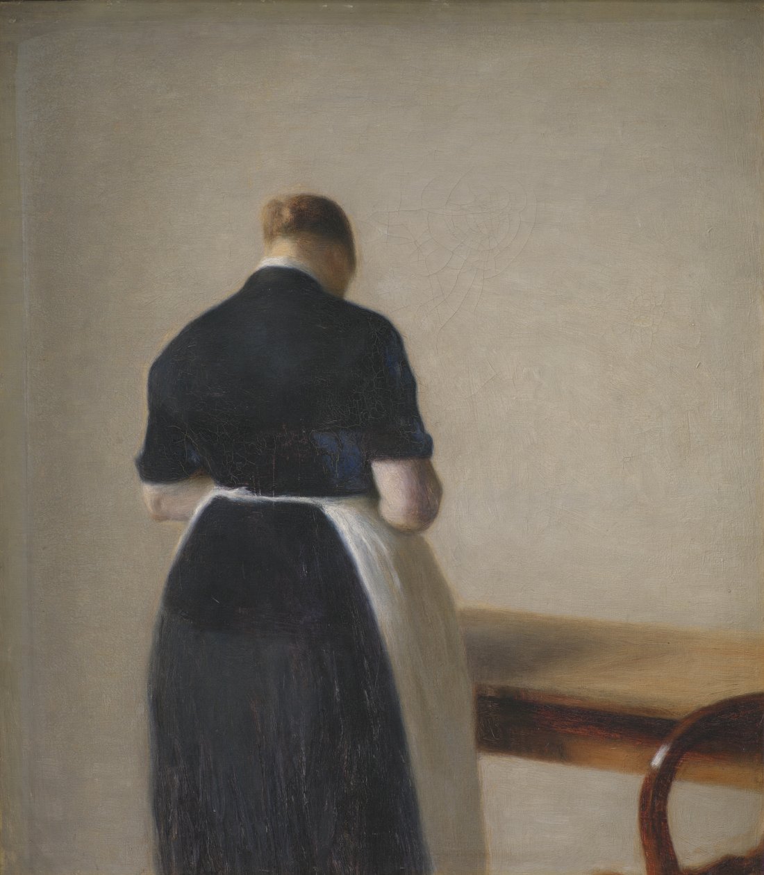 Žena při pohledu zezadu od Vilhelm Hammershoi