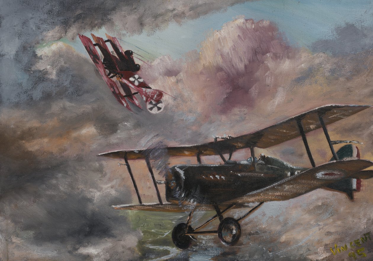 Dogfight 1917, 1995, (akryl na plátně) od Vincent Alexander Booth