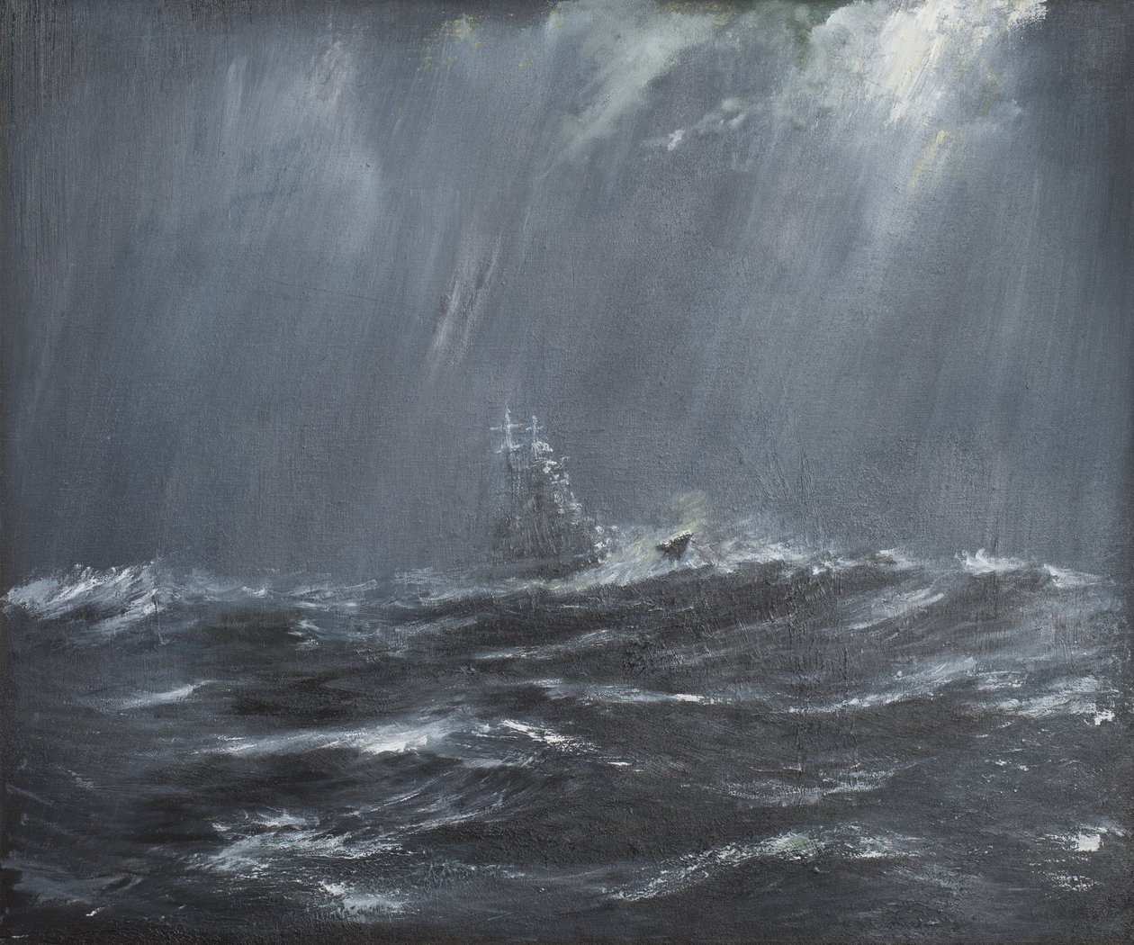 Gneisenau in a Storm North Sea 1940, 2006, (Olej na plátně) od Vincent Alexander Booth