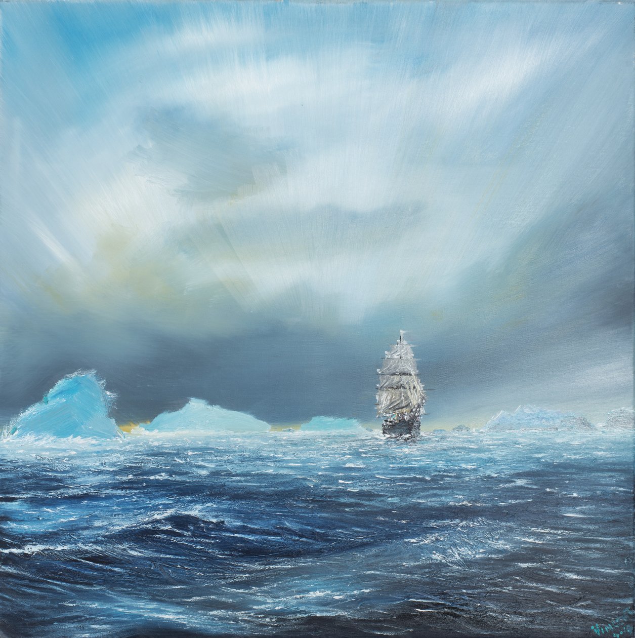 Ice Dominion, Terra Nova prochází Ice Burgs, 2014, (Oil on Canvas) od Vincent Alexander Booth