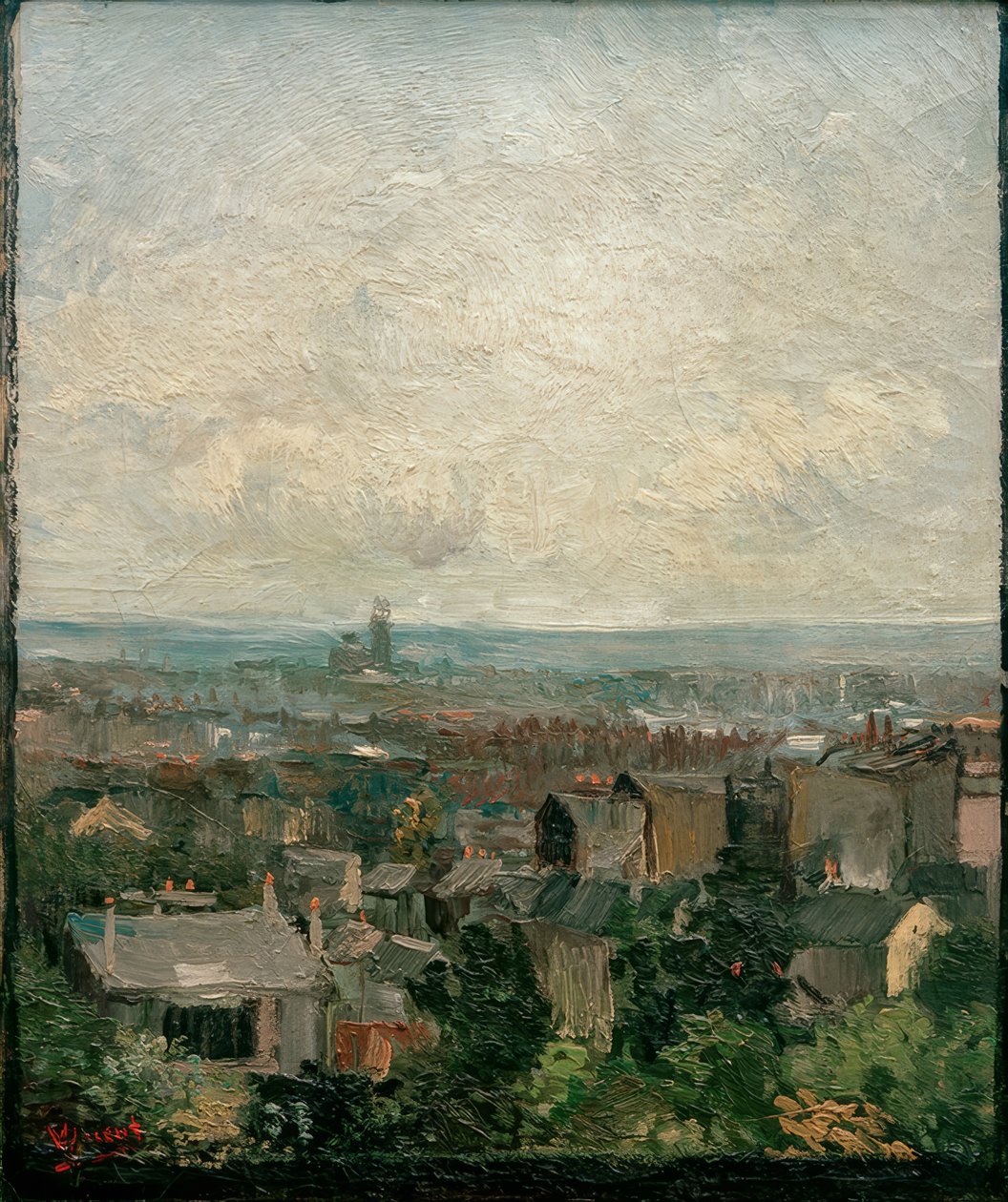 Pohled na střechy Paříže od Vincent van Gogh