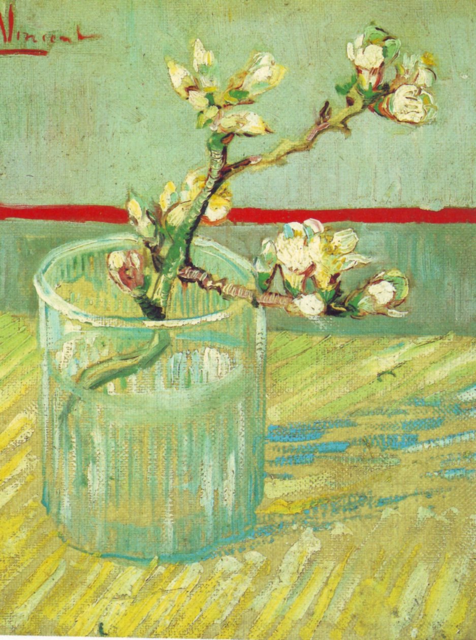 Kvetoucí mandlová větev ve skle od Vincent van Gogh