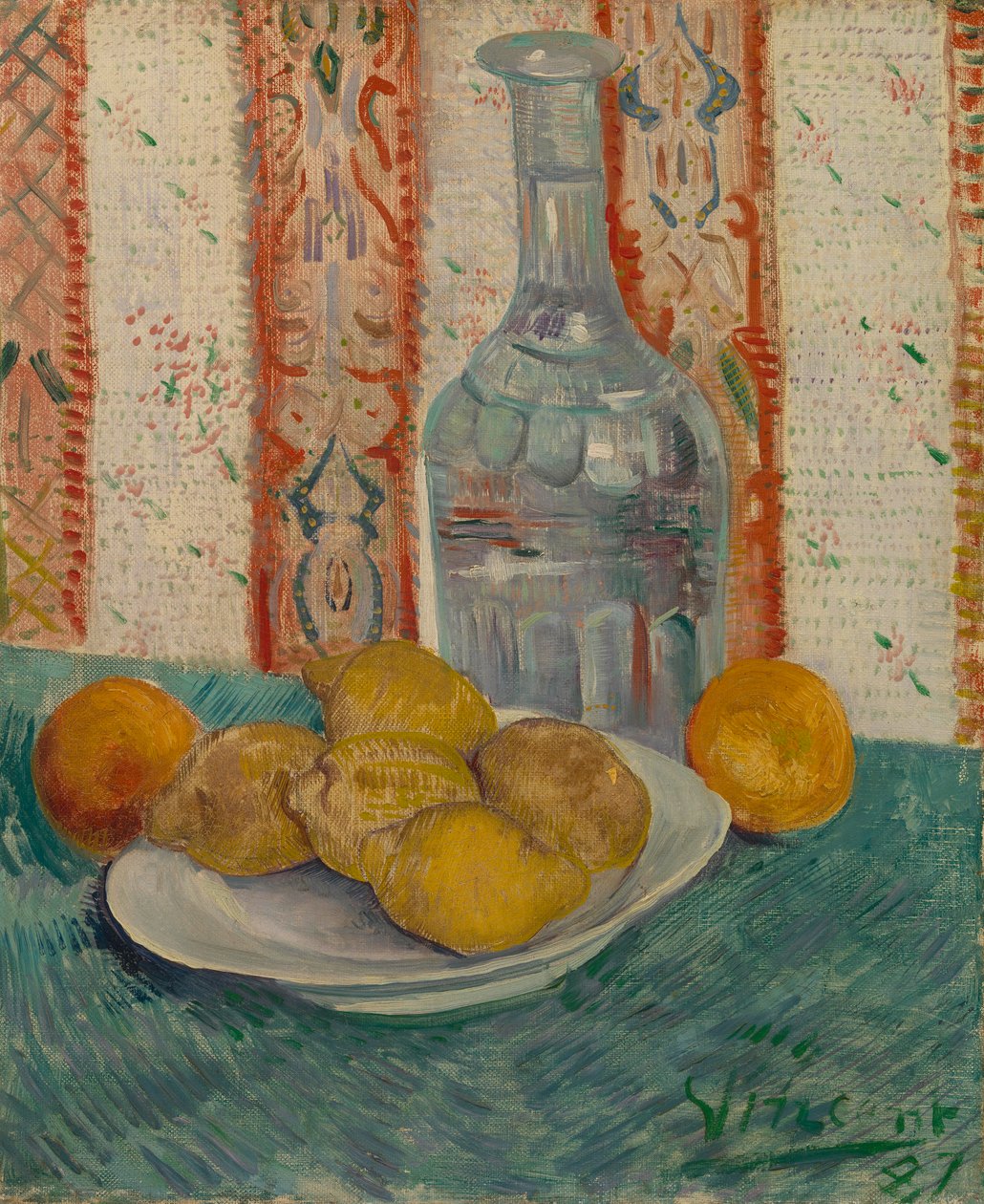 Karafa a jídlo s citrusovým ovocem od Vincent van Gogh