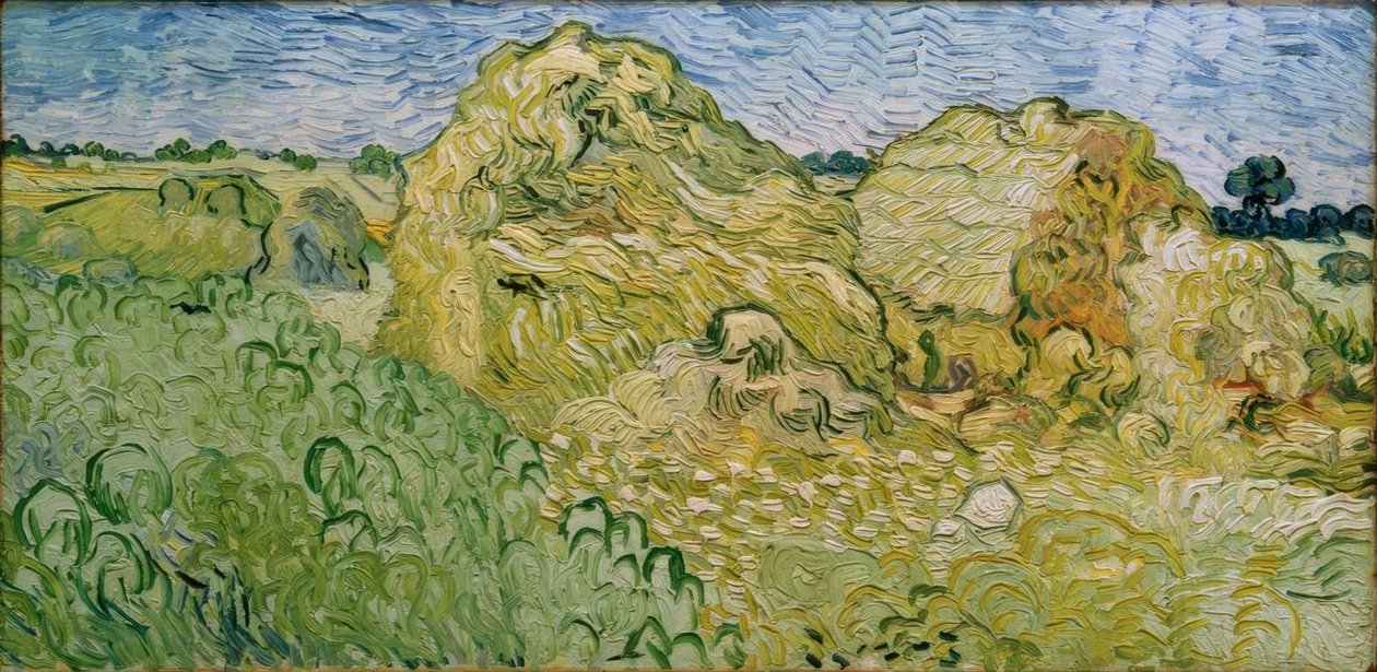 Pole s kupkami sena od Vincent van Gogh