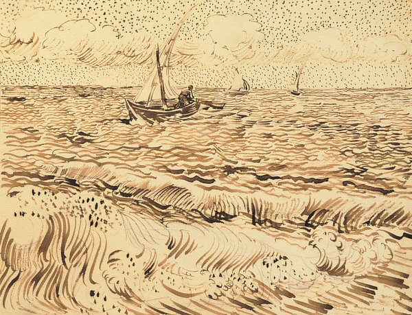Rybářské lodě v Saintes-Maries-de-la-Mer od Vincent van Gogh