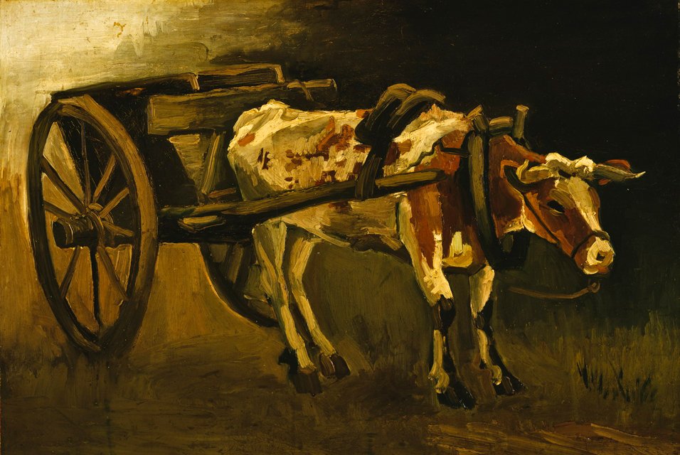 Vůz s červenohnědými voly od Vincent van Gogh