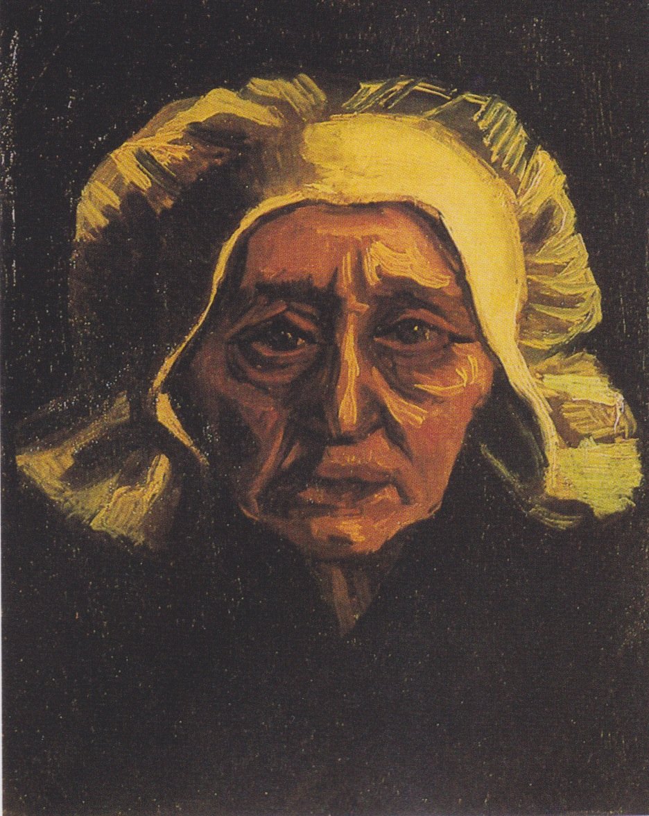 Hlava staré rolnické ženy s bílou kápí od Vincent van Gogh