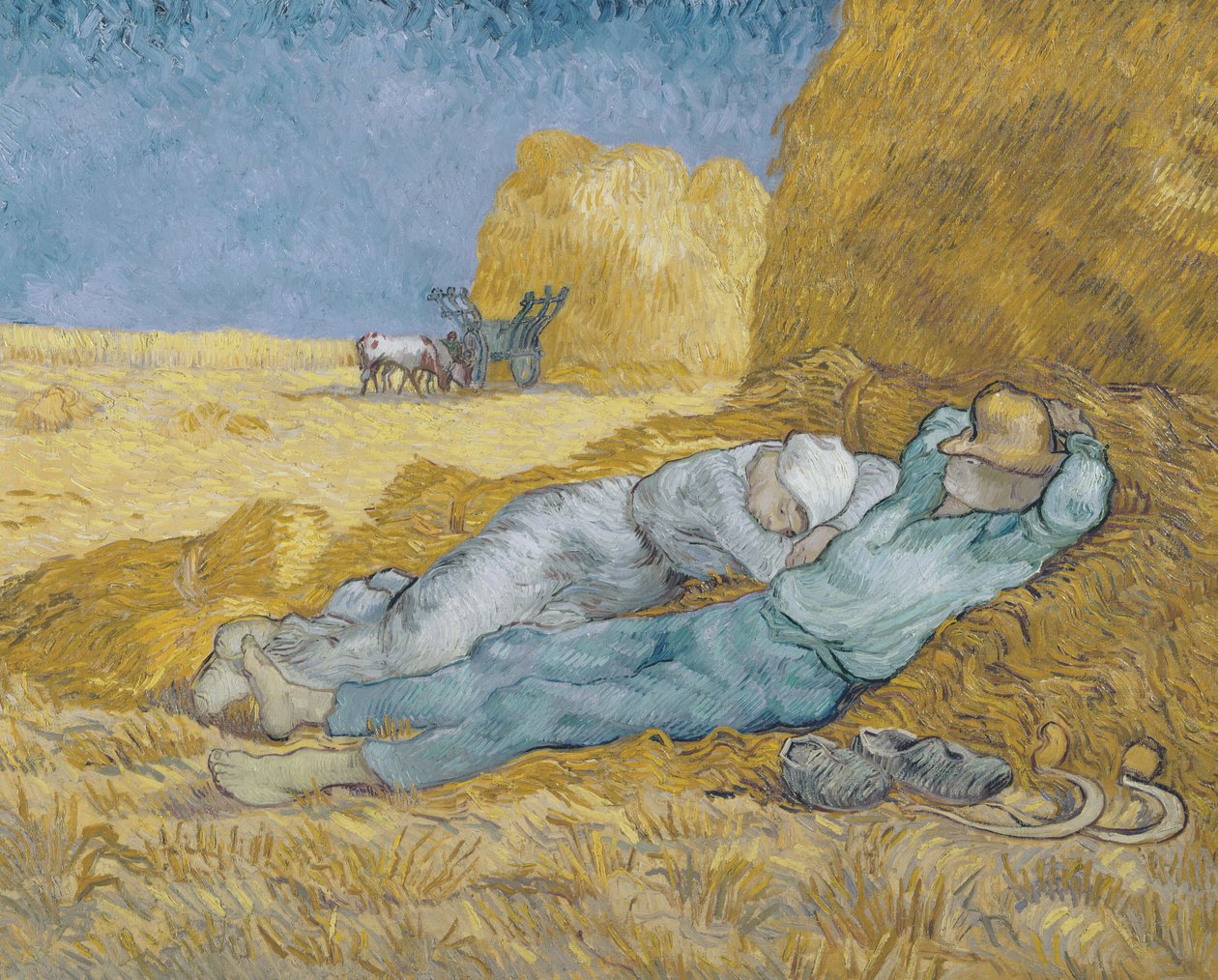 Poledne, nebo Siesta, po Millet, 1890 od Vincent van Gogh