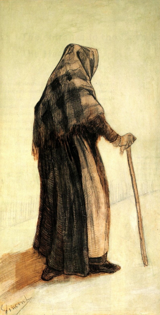 Stařena při pohledu zpoza F913 od Vincent van Gogh