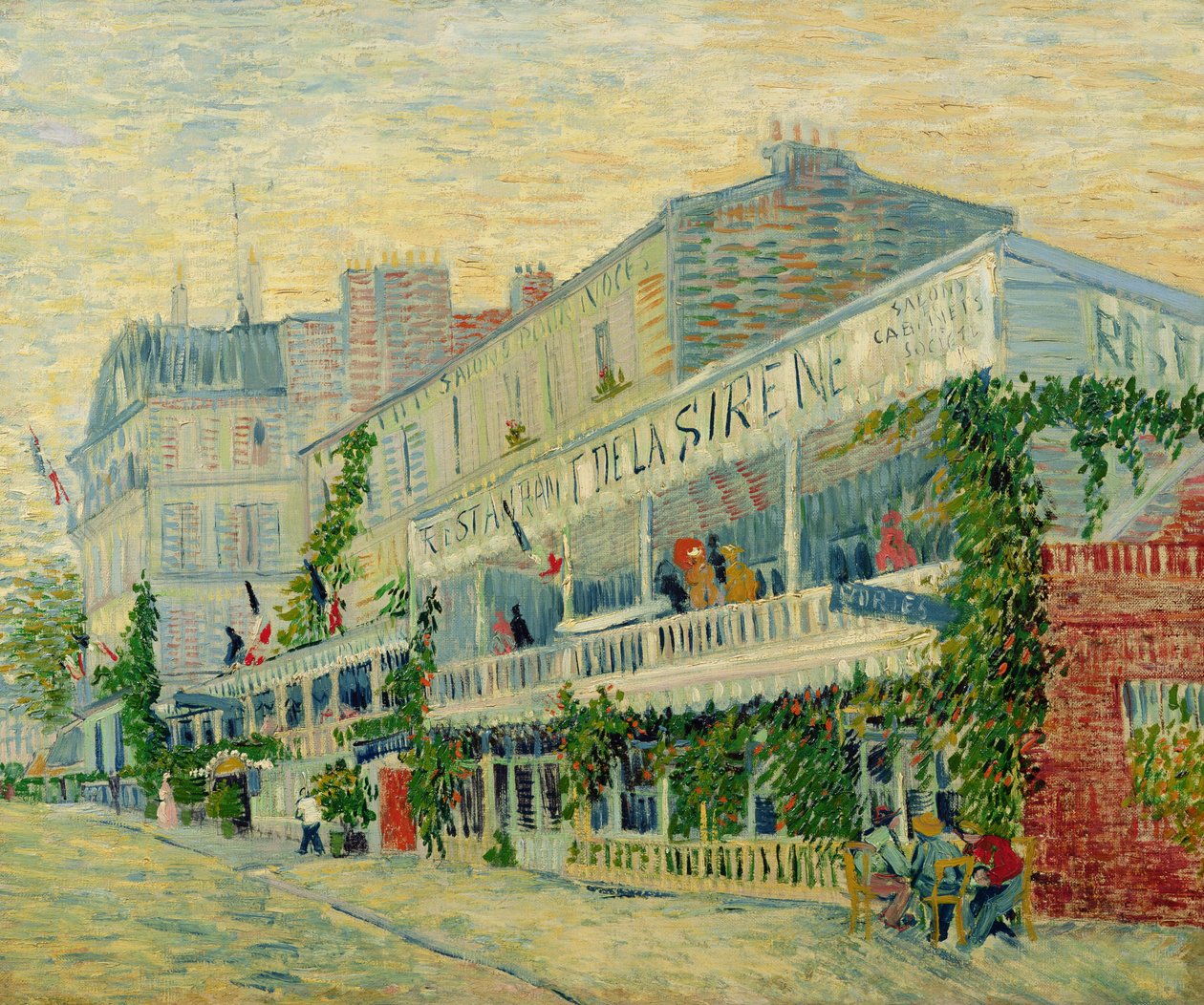 Restaurant de la Sirene v Asnières, 1887 od Vincent van Gogh