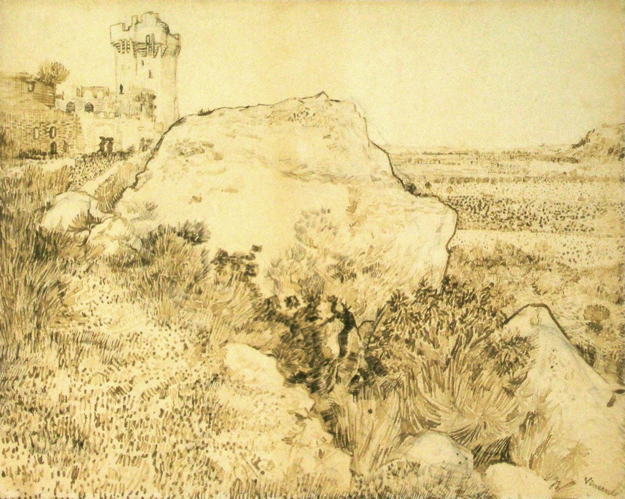 Skála a ruiny od Vincent van Gogh