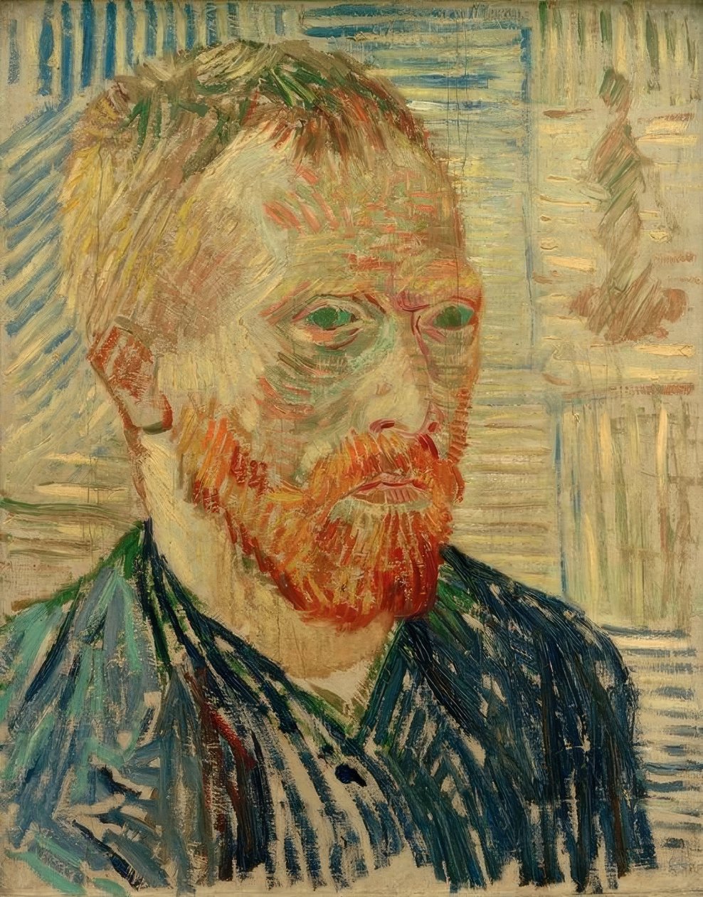 Autoportrét s japonským dřevorytem od Vincent van Gogh